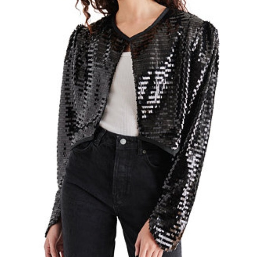 NWT Steve Madden Black Sequin Blazer